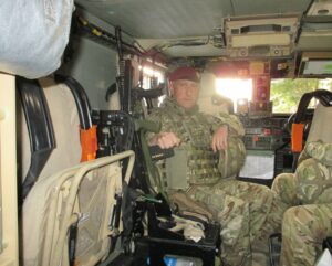 A photograph of Cllr Louis while serving in the British Army